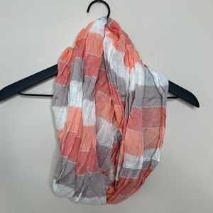 Pink and Gray Infinity Scarf